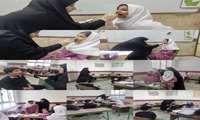 معاینه سر و وارنیش تراپی دانش‌آموزان مدرسه شهید باهنر دشتویل توسط بهورز خانه بهداشت چره